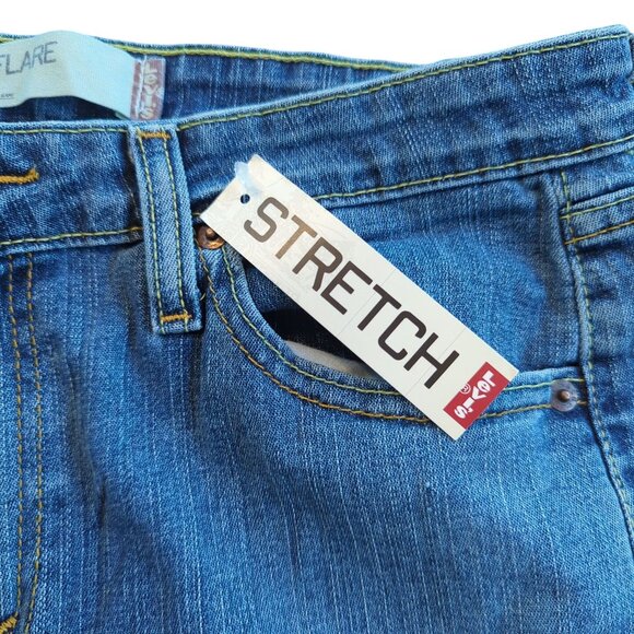 Vintage Y2K Levi’s 519 Flare Jeans Women’s Sz 13 Long Stretch Slim Fit Mid rise - Picture 8 of 15